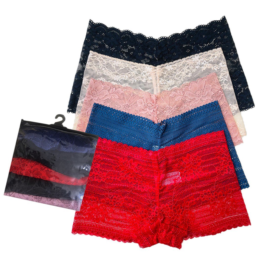 5 Pcs Premium Lace Panty (Assorted Color)