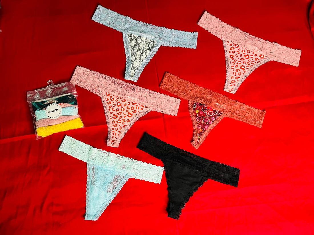 6 Pcs Lace Thong (Assorted Color)