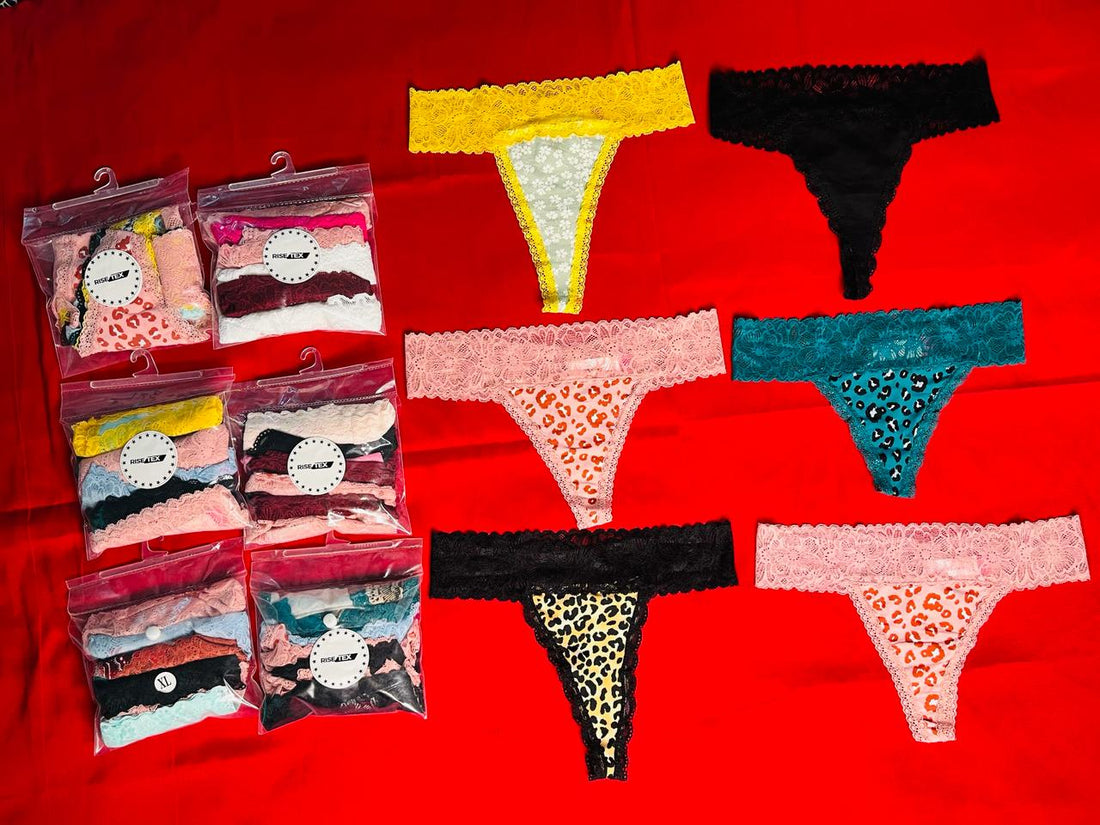 6 Pcs Lace Thong (Assorted Color)